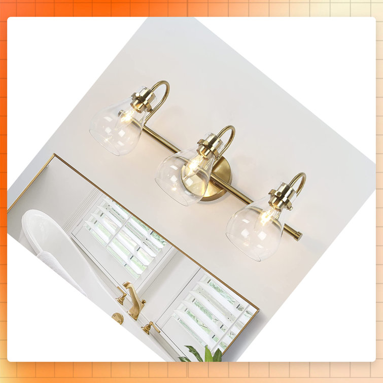 Orren Ellis Bathroom Vanity Light,3Light Modern Glass Bathroom Light